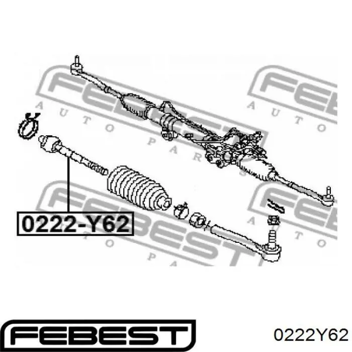 Тяга рульова поперечна Febest 0222Y62 ціна, від 19.33 USD
