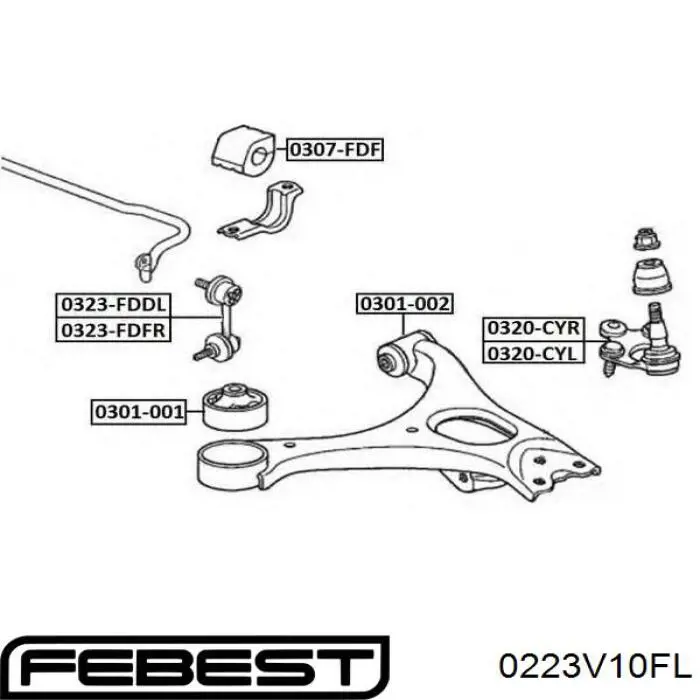 Яйця стабілізатора переднього Febest 0223V10FL
