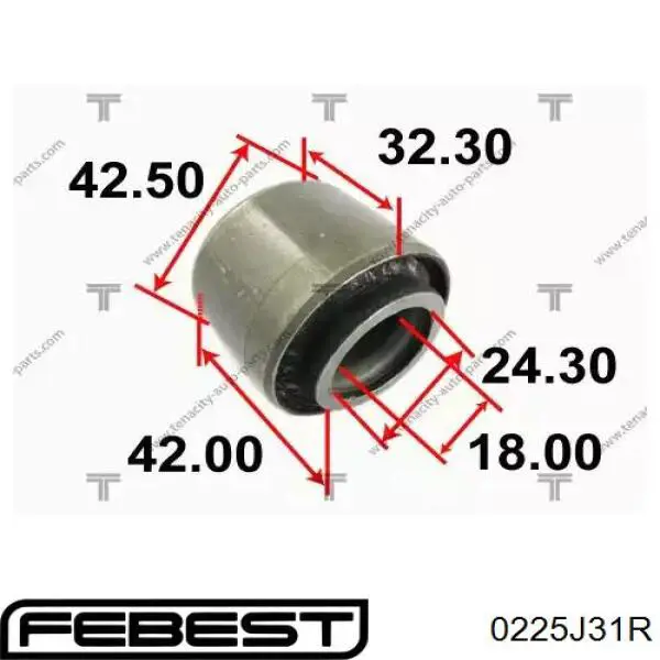 0225J31R Febest Тяга поздовжня задньої підвіски