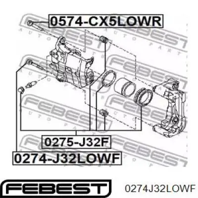 Купити 0274J32LOWF Febest Направляюча супорту переднього