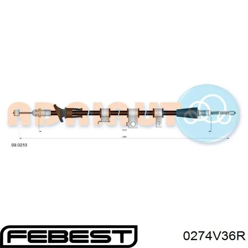 Купити 0274V36R Febest Направляюча супорту заднього