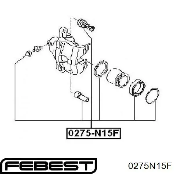 Купити 0275N15F Febest Ремкомплект переднього супорту