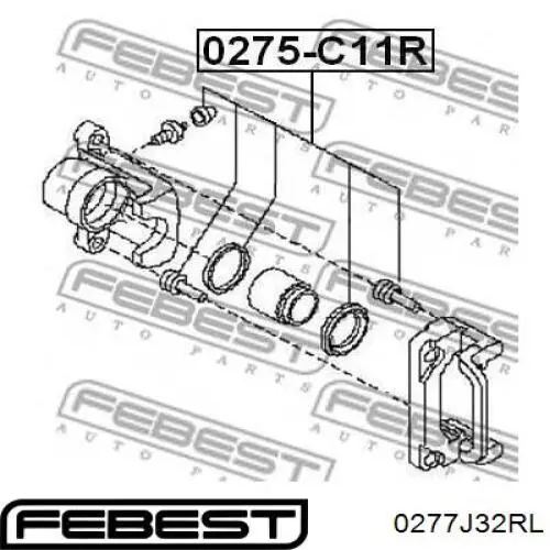 Супорт задній лівий 0277J32RL Febest