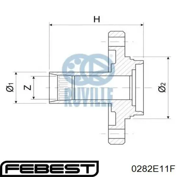Купити 0282E11F Febest Маточини передніх коліс