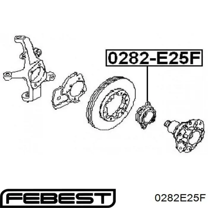 Купити 0282E25F Febest Підшипник ступиці передньої