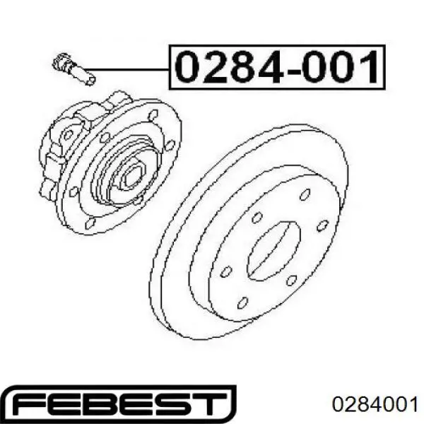 Купити 0284001 Febest Шпилька колісна, передня