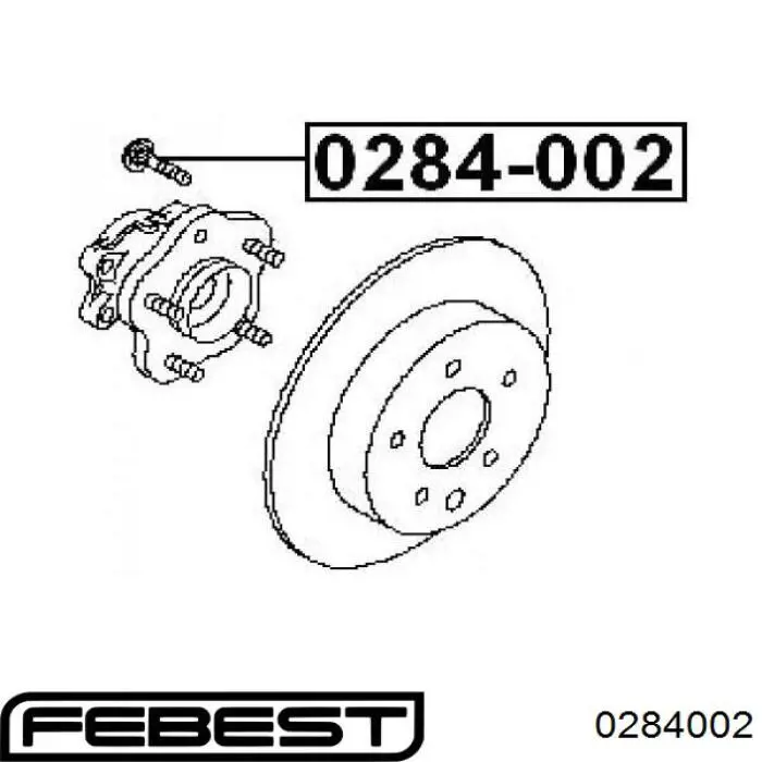 Купити 0284002 Febest Болт маточини