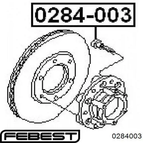 Купити 0284003 Febest Шпилька колісна, передня
