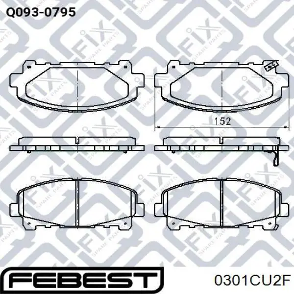 Тормозні колодки Febest 0301CU2F