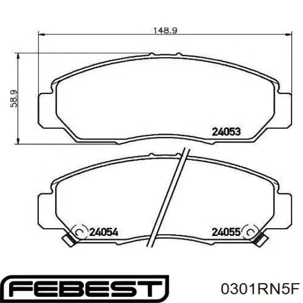 Купити 0301RN5F Febest Колодки гальмівні передні, дискові
