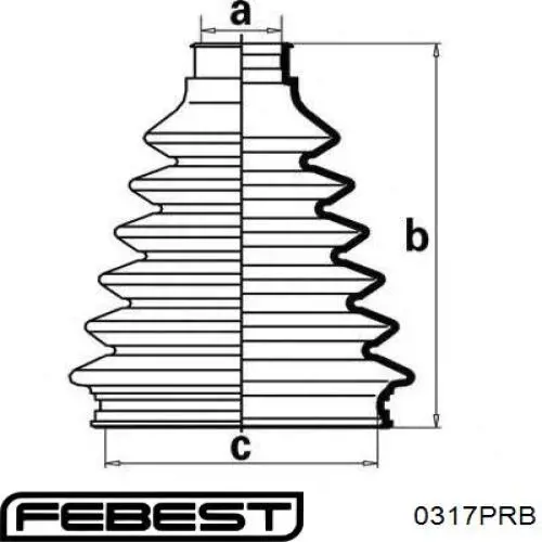 Пильник ШРУСа зовнішній 0317PRB Febest