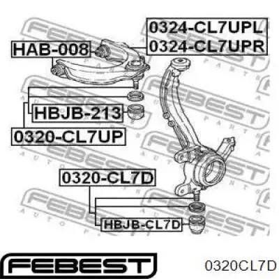 Кульова опора, нижня Febest 0320CL7D