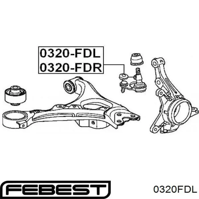 Купити 0320FDL Febest Кульова опора, нижня
