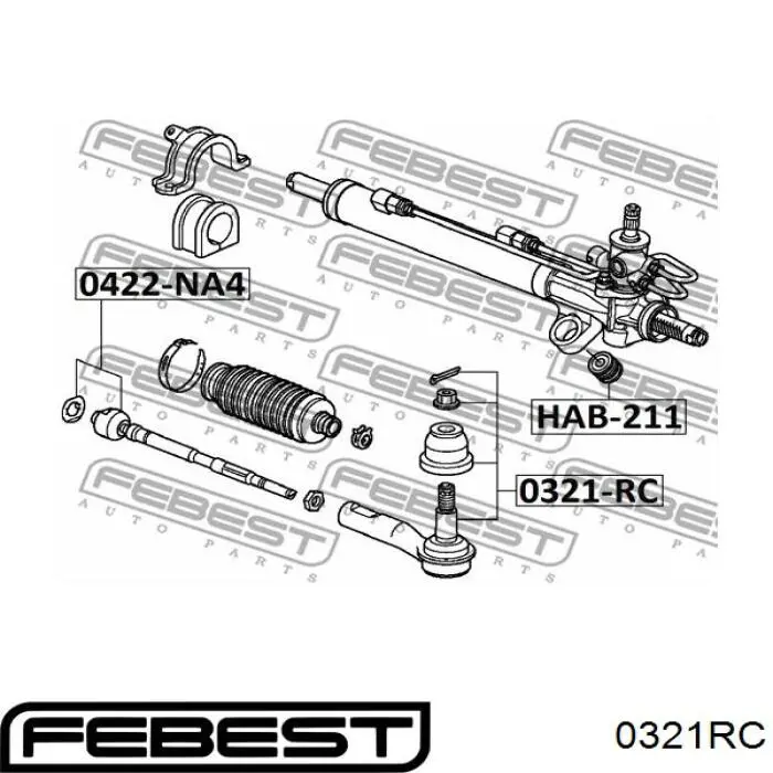 Купити 0321RC Febest Рульовий наконечник