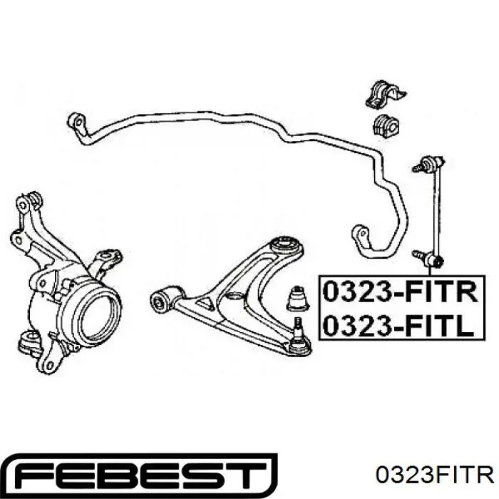 Стійка стабілізатора переднього, права 0323FITR Febest