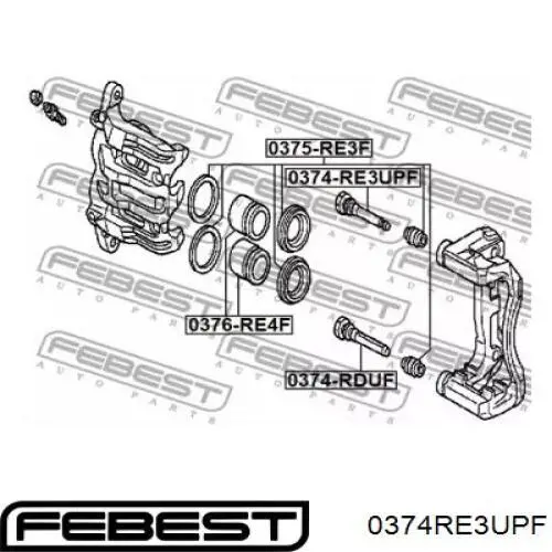 Направляюча супорту переднього, верхня 0374RE3UPF Febest