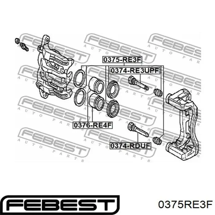 0375RE3F Febest ремкомплект супорту гальмівного переднього