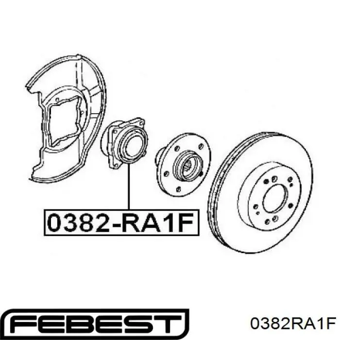 Підшипник маточини передньої 0382RA1F Febest