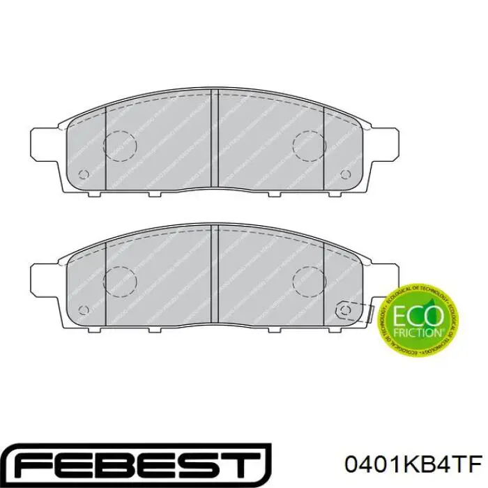 Купити 0401KB4TF Febest Колодки гальмівні передні, дискові