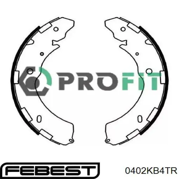 Колодки гальмові задні, барабанні 0402KB4TR Febest