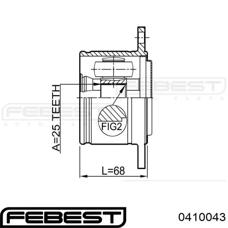 Граната колісна Febest 0410043 ціна, від 11.47 USD