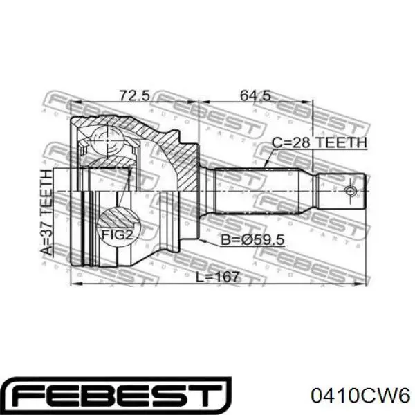 Граната колісна Febest 0410CW6 ціна, від 79.81 USD