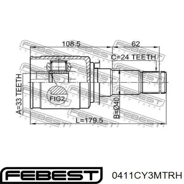 Купити 3817A140 Mitsubishi ШРУС внутрішній правий