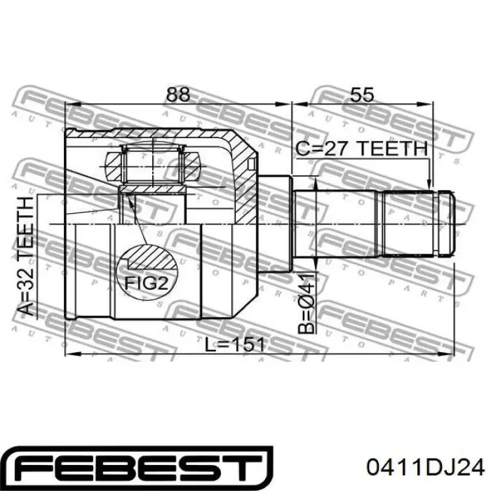 ШРКШ внутрішній, передній Mitsubishi Lancer X седан (CY_A, CZ_A) (2007 - 2026) ціна, від 44.34 USD