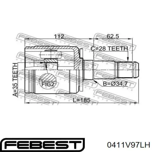 Шарнір кутових швидкостей передній лівий Q-fix Q1310421 ціна, від 50.78 USD