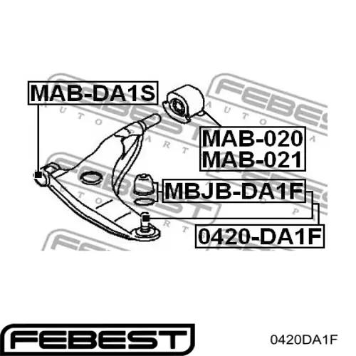 Кульова опора, нижня Febest 0420DA1F