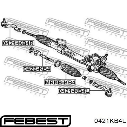 Накінечник рульової тяги, зовнішній 0421KB4L Febest