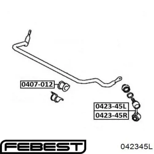 Стійка стабілізатора переднього, ліва 042345L Febest
