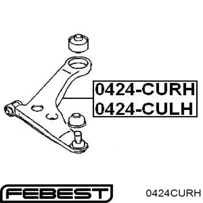 Купити 0424CURH Febest Важіль передньої підвіски нижній, правий