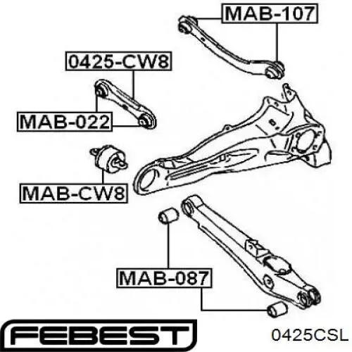 Поперечна тяга задньої підвіски Febest 0425CSL