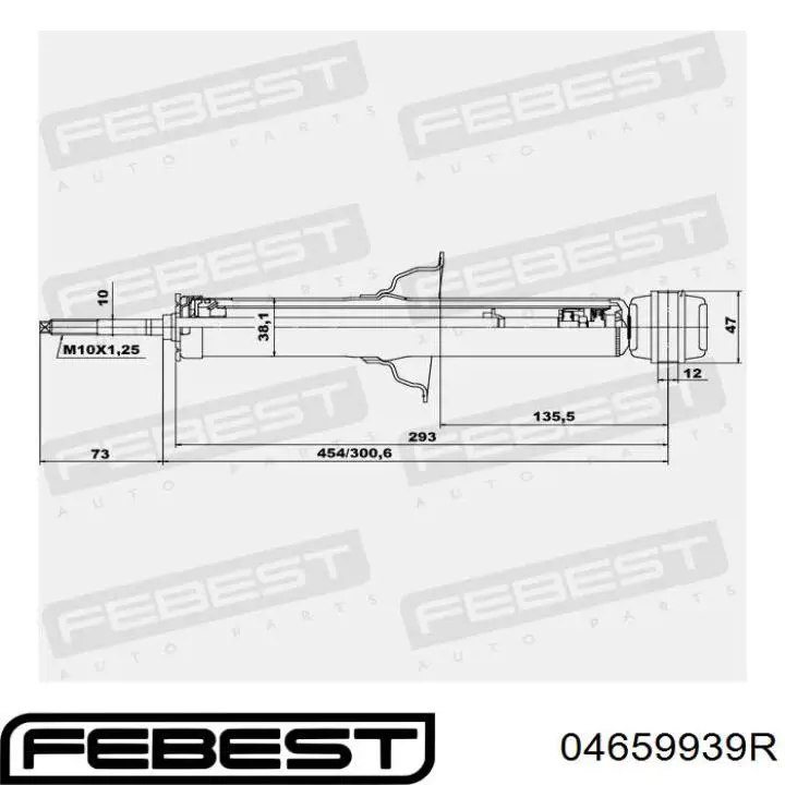 Амортизатор задній Febest 04659939R ціна, від 25.34 USD