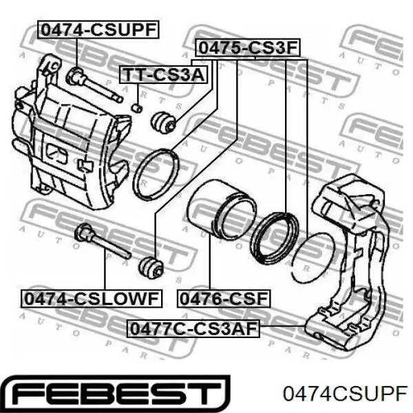 Купити 0474CSUPF Febest Направляюча супорту переднього, верхня