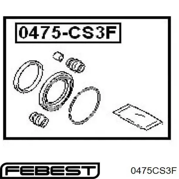 0475CS3F Febest ремкомплект супорту гальмівного переднього