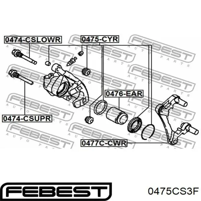 Купити 0475CS3F Febest Ремкомплект переднього супорту