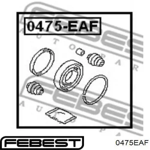 0475EAF Febest ремкомплект супорту гальмівного переднього