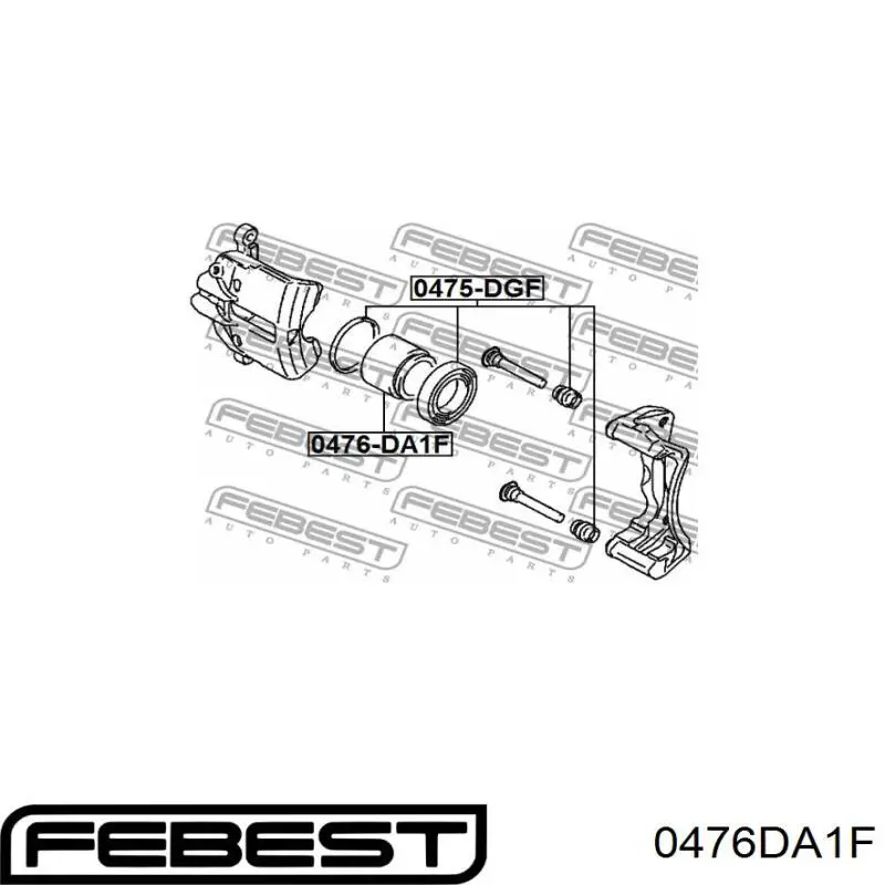 Купити 0476DA1F Febest Поршень супорту гальмівного, переднього