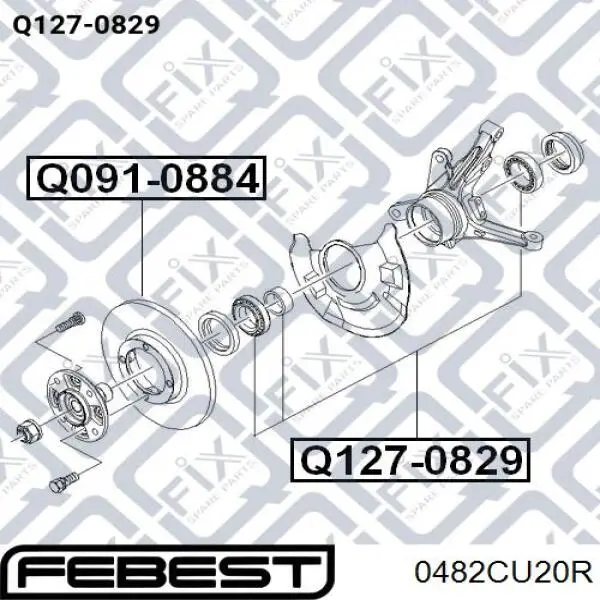 Маточина задня 0482CU20R Febest