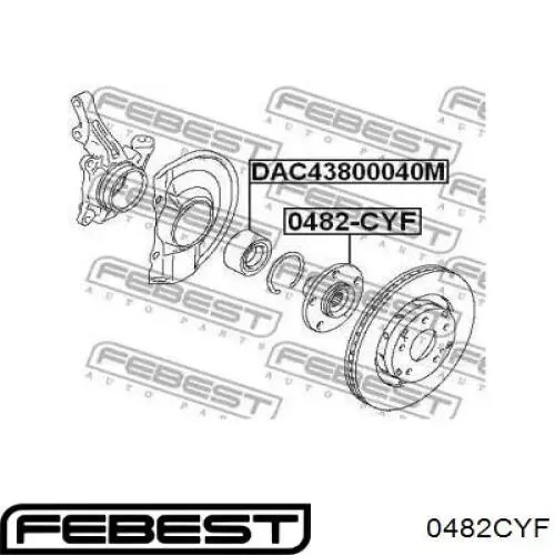Купити 0482CYF Febest Маточини передніх коліс