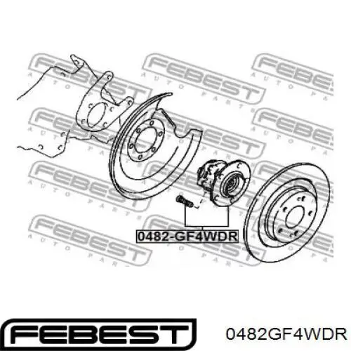 Задня маточина 0482GF4WDR Febest