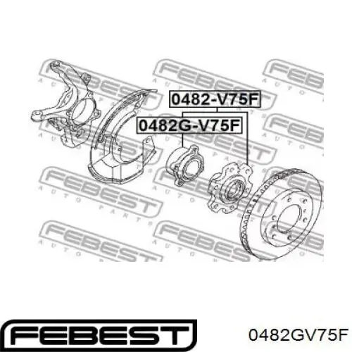 Комплект підшипник маточини передньої Febest 0482GV75F ціна, від 72.61 USD