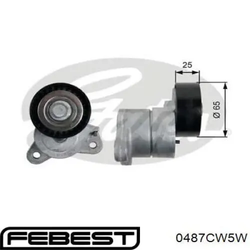 Ролик натягувача приводного ременя Febest 0487CW5W