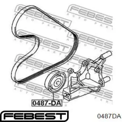 Ролик приводного ременя, паразитний Febest 0487DA ціна, від 21.63 USD