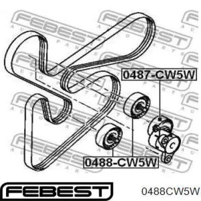 Ролик приводного ременя, паразитний 0488CW5W Febest