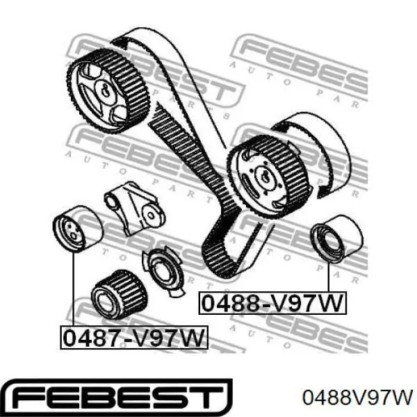 Ролик паразитний ГРМ 0488V97W Febest