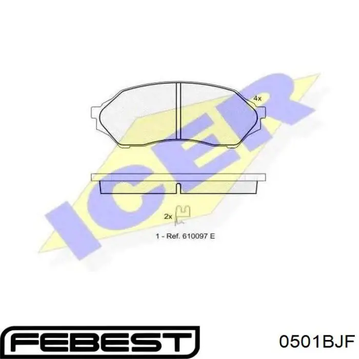 Передні тормозні колодки 0501BJF Febest