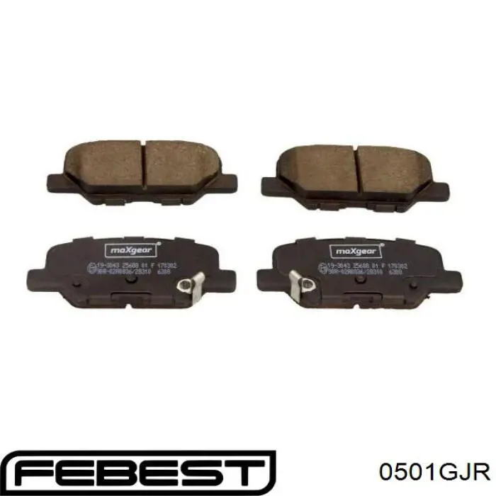 Колодки гальмові задні, дискові 0501GJR Febest